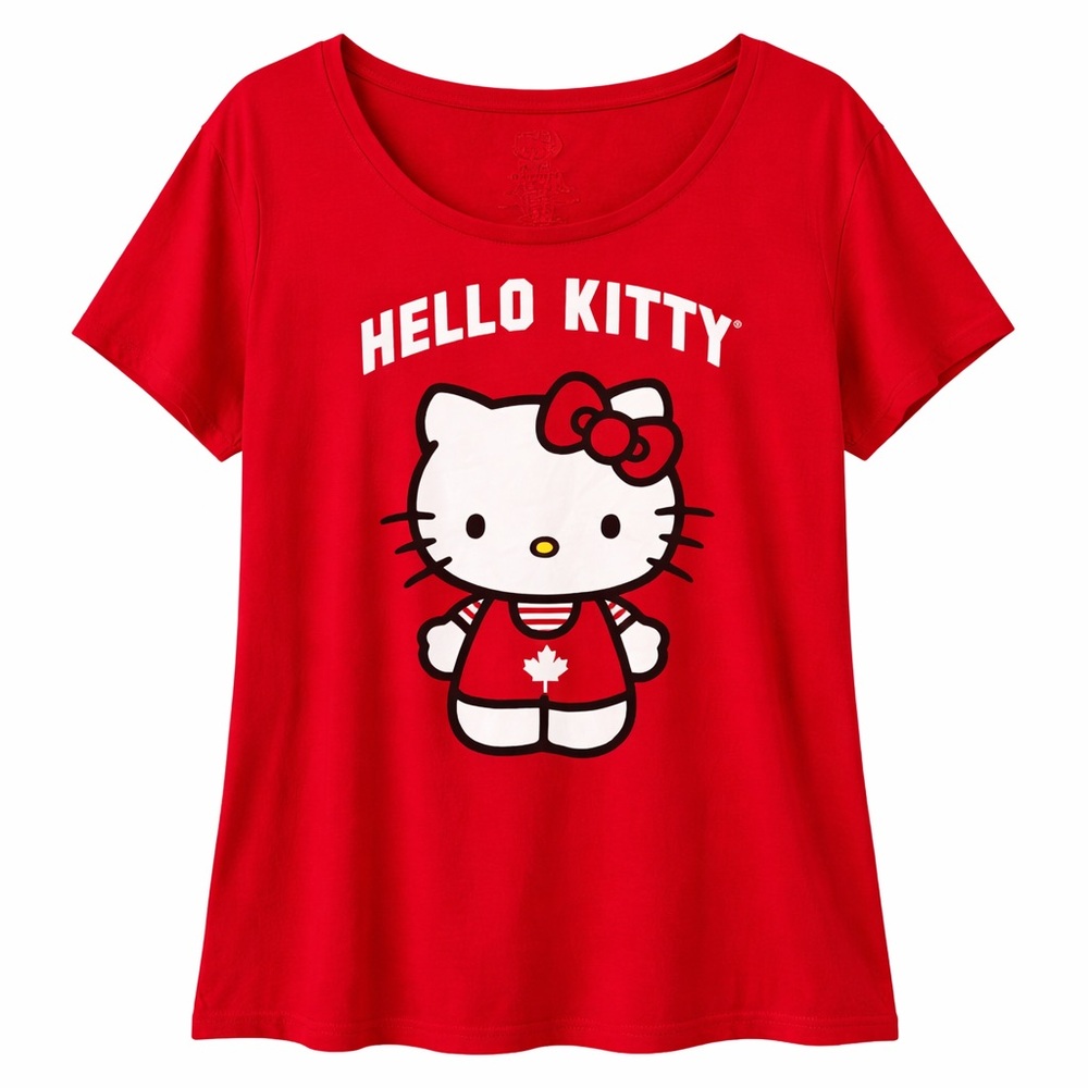 Hello Kitty Canada Edition Red Graphic Tee • Maple Leaf • Size 3X